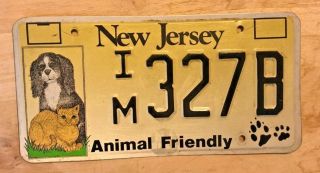 Jersey Dog & Cat License Plate Im 327 B " Nj Dogs And Cats Animal Friendly
