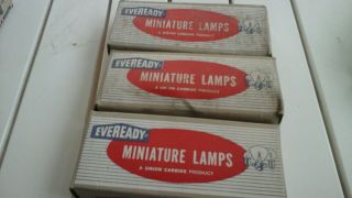 3 Boxes Vintage Eveready Miniture Lamps flashlight 1.  25v Old stock 123 2