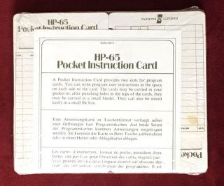Hp - 65 Pocket Instruction Program Card Holder 20 Card Holders
