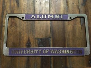 Alumni University Of Washington Purple Chrome Metal License Plate Frame