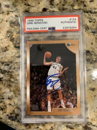 1998/99 Topps 154 Dirk Nowitzki Signed Rc Psa/dna Certified Authentic Auto