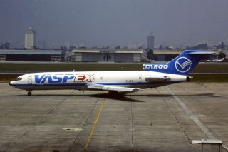 35mm Colour Slide Of Vasp Ex Boeing 727 - 2q4f Pp - Sfg