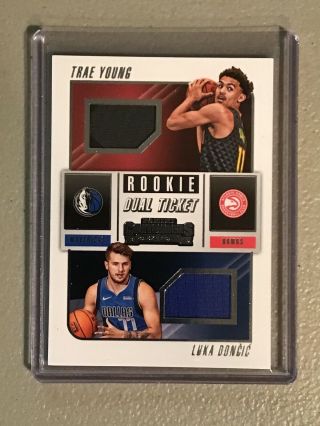 Luka Doncic/trae Young 2018 - 19 Contenders Rookie Dual Ticket Relic Hot