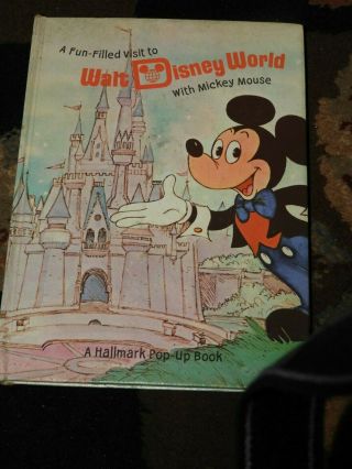 Vintage 1972 Hallmark Pop - Up Book Visit To Walt Disney World With Mickey Mouse