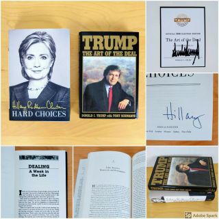 2016 Election Complete Set Trump & Hillary Signed Books Art Of Deal Hard Choices
