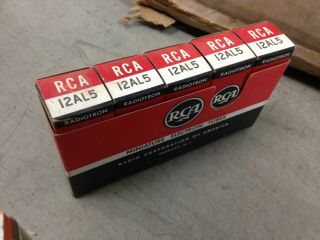 5x Vintage Rca 12al5 Vacuum Tubes In Boxes