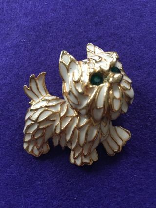 Vintage Jewellery Delightful 3d Scottie Dog West Highland Terrier Brooch Pin