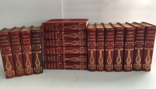 Library Of Southern Literature 1907 Complt 16 Vol Set,  Supp Red Leather,  Gilt Trim