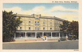 Petoskey Mi 1946 View Of The Hotel Perry (still In Operation) Vintage Mich 568