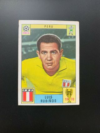 Peru - Luis Rubinos - Panini Mexico 70 World Cup Red/black Card 1970