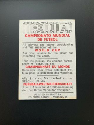 ROMANIA - BUJOR HALMAGEANU - PANINI MEXICO 70 WORLD CUP RED/BLACK CARD 1970 2