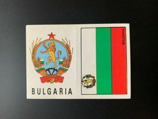 Bulgaria Flag Shield/arms 1970 - Panini Mexico 70 World Cup Red/black Card