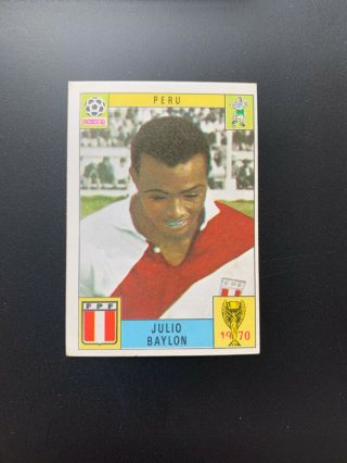 Peru - Julio Baylon - Panini Mexico 70 World Cup Red/black Card 1970
