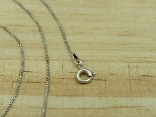 Vintage Italy Signed Patina Sterling Silver Box Chain Necklace 18.  75 