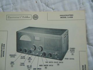Hallicrafters Model S - 40b Shortwave Radio Sams Photofact 1951