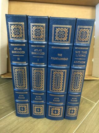 4 Volumes Easton Press Ayn Rand Books Atlas Shrugged,  We The Living,  Fountainhead