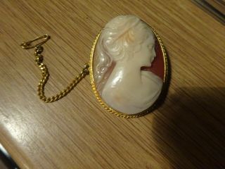 Lovely Vintage Cameo Brooch Signed Sphinx