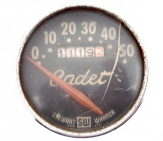2 Vintage Stewart Warner Cadet Bicycle Speedometer Heads Parts Repair