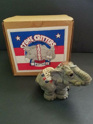 Vintage 1984 Gop Republican Convention Political Resin Elephant Figurine