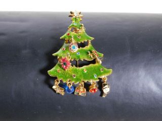 Vintage Christopher Radko Christmas Tree Brooch