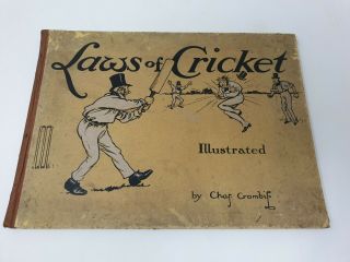 C1905 Laws Of Cricket Illustrated - Charles Crombie - 12 Colour Plates & Perrier