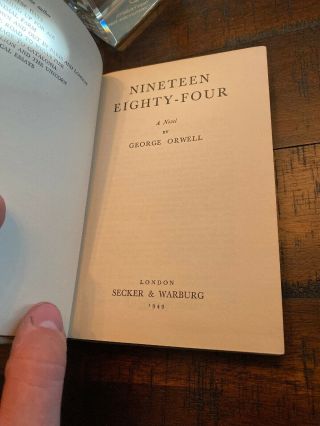 1984 George Orwell Nineteen Eighty - Four 1st Uk Edition 1949 1st Printing