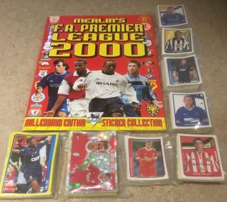 2000 Merlin Football Premier League Complete Loose Sticker Set,  Empty Album