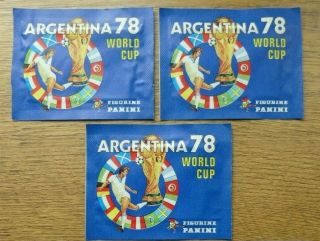 Panini Argentina 78 - 3 X Empty Sticker Packs (not Ripped. )