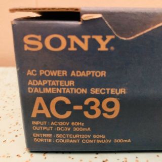 Vintage SONY AC - 39 Adaptor.  Input AC120V Output DC3V.  - NOS 2