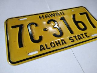 1969 Hawaii Aloha State License Plate 7c - 3167