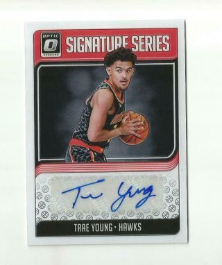 Trae Young Rc Auto 2018 - 19 Optic Signature Series Hawks Autograph Rookie Hot