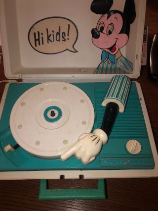 Vintage Walt Disney Mickey Mouse Record Player - Sears - 60 