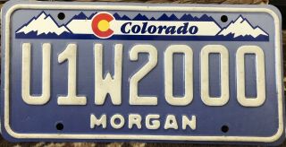 Colorado Denim Designer License Plate Morgan County Uw U1w2000 Great Number