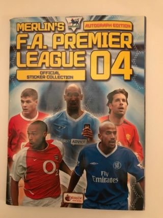 Merlins Premier League 2004 Sticker Album,  100 Complete.