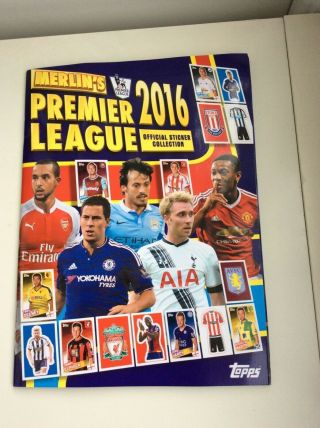 Complete Merlin 2016 Football Sticker Album With Shiny Star Players -