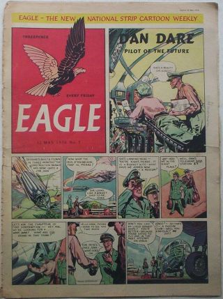 1950.  Vintage " Eagle " Comic Vol.  1 8.  Dan Dare.  Cutaway Of American Steam Loco.