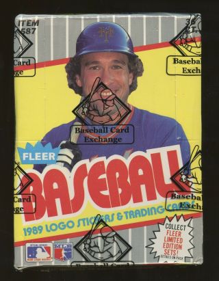 1989 Fleer Baseball Wax Pack Box Bbce W/ 36 Packs