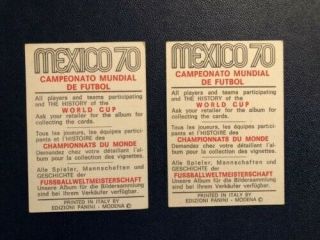Panini Mexico 70 World Cup Stickers.  Mazzola and Pereda.  VGC - 2