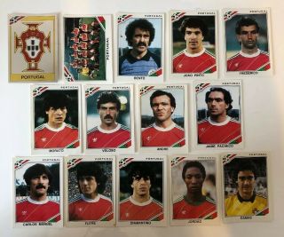 14 X Portugal Panini Mexico 86 Stickers With Backs Football World Cup