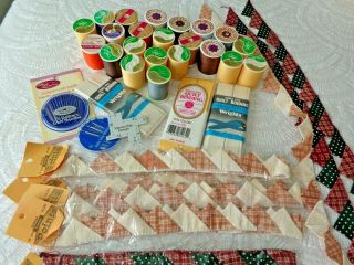 Vtg Quilting Supplies Notions Thread Binding Prairie Points Needles Some Nos