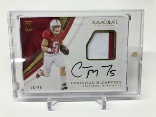 2017 Immaculate Christian Mccaffrey Rookie Patch Auto 30/49