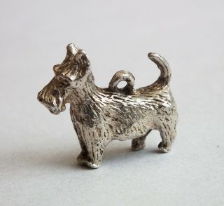 ‘scottie Dog’ - Quality Vintage Silver Bracelet Charm.  3.  5 Grams.