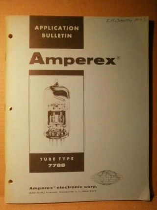 1961 - Amperex Tube Type 7788 Application Bulletin - Vacumm Tube