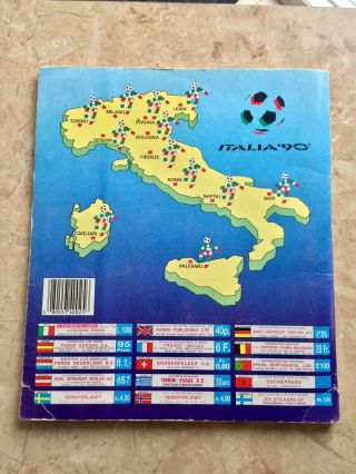 Panini 1990 Italia World Cup Album & 100 Complete VG/EX Cond. 2