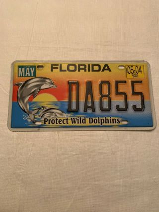 Official 2004 Florida Specialty License Plate - Protect Wild Dolphins Dg34b
