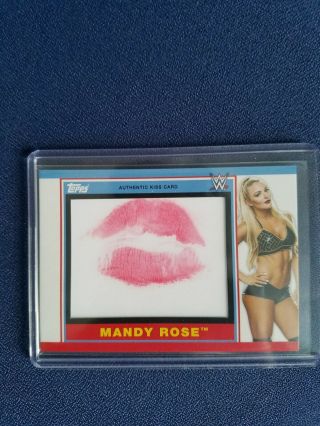 2018 Wwe Heritage Mandy Rose Kiss Card 17/99,  Full,  Plush - Pink Smack