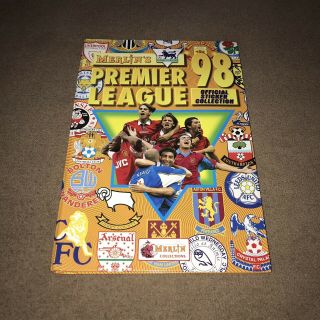 Premier League 98 Hardback Sticker Album - Merlin - 1998 - 90 Complete - Uk