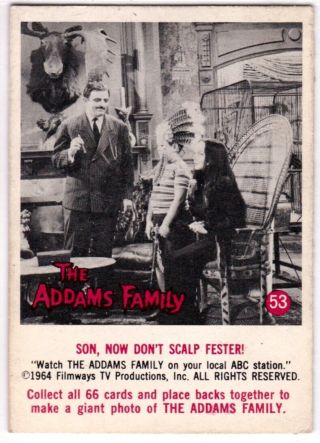 The Addams Family Vintage Trading Card 53 Made By Donruss In 1964 Usa