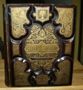 Large Antique C1875 Family Holy Bible