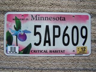 2012 Minnesota Critical Habitat License Plate.  115 Grams